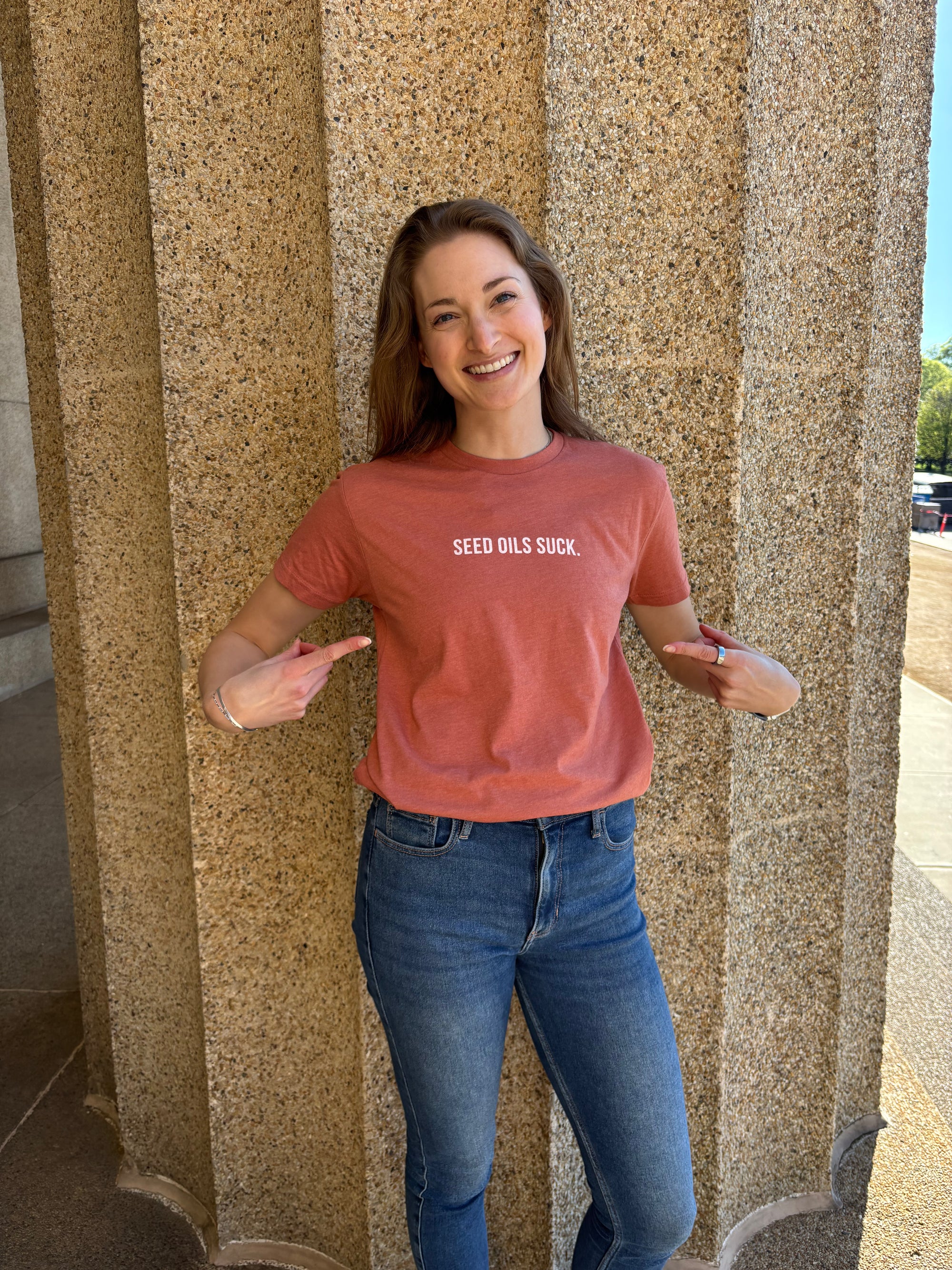Seed Oils Suck T-shirt - Clay